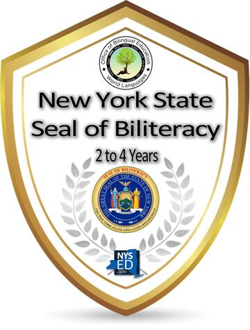 NYS Biliteracy တံဆိပ်ကို ၂-၄ နှစ်ကြာ